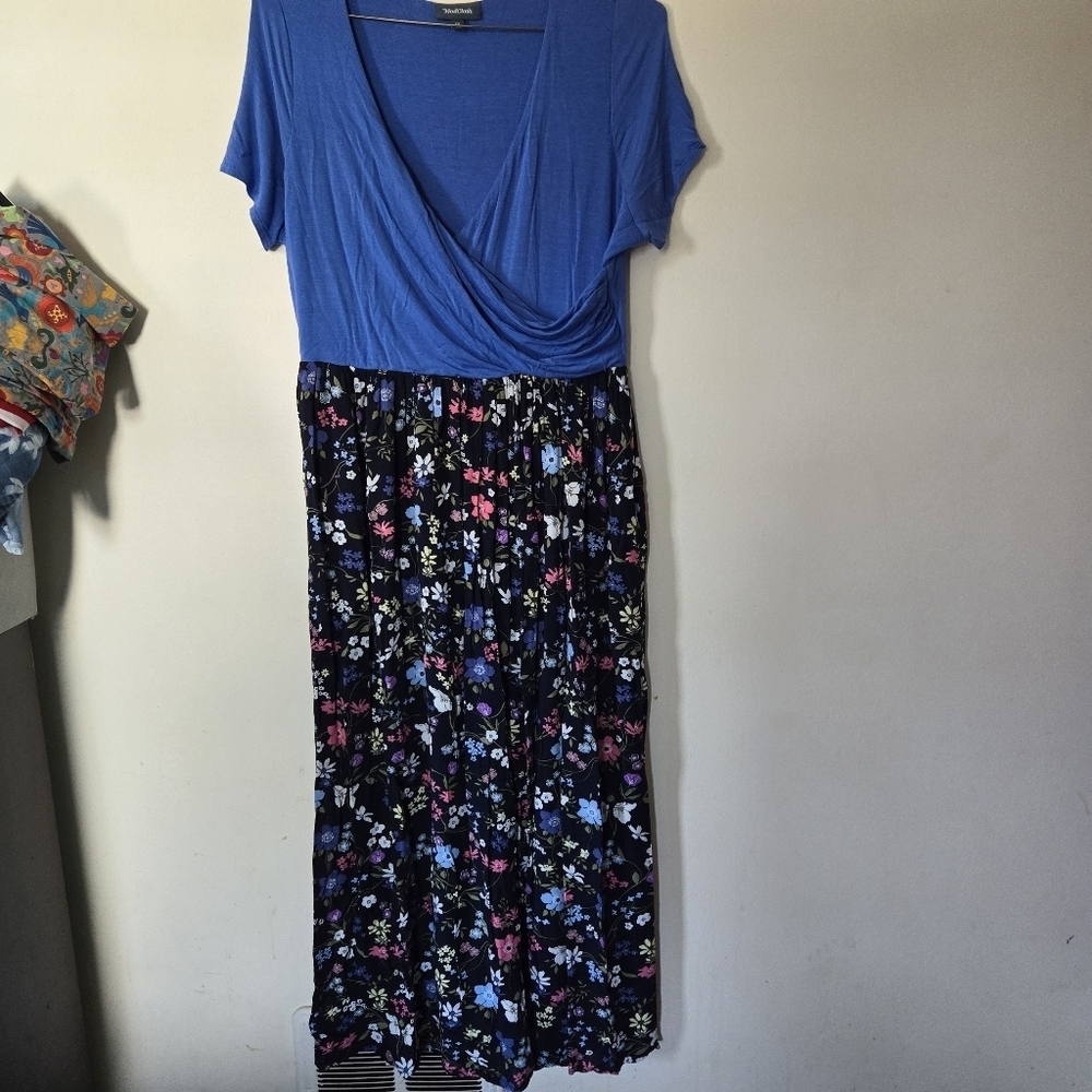 Modcloth maxi dress size 1x floral criss cross top